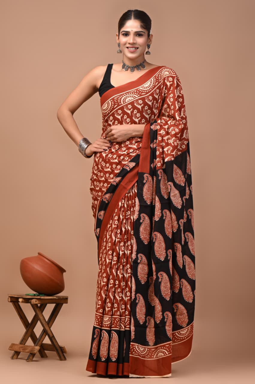 Cotton linen saree -11