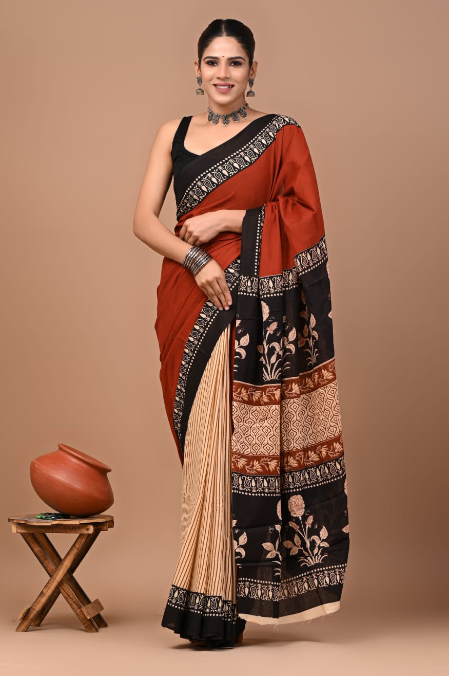 Cotton mulmul saree -05