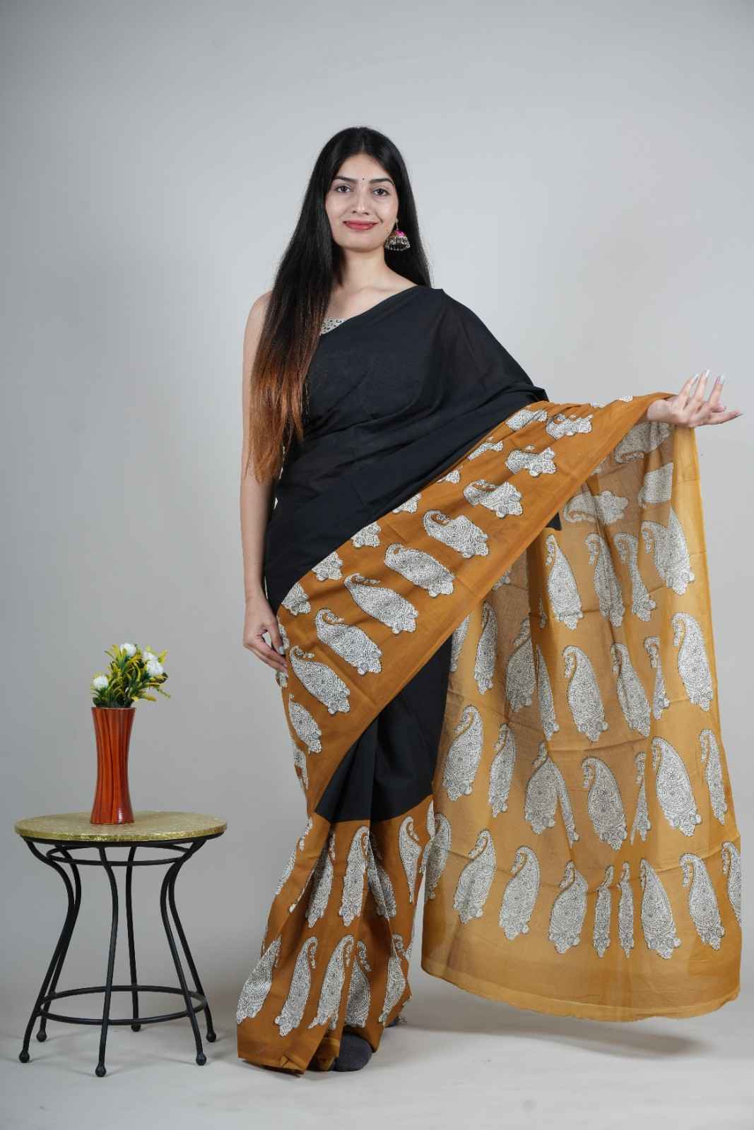 Pure Cotton Mulmul Saree-11