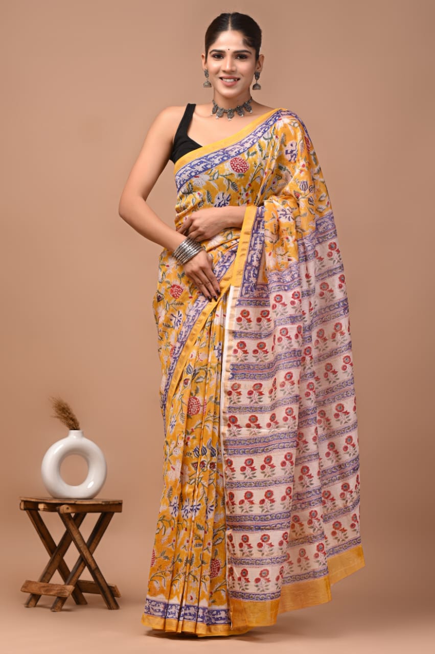 Pure Cotton Mulmul Saree -7